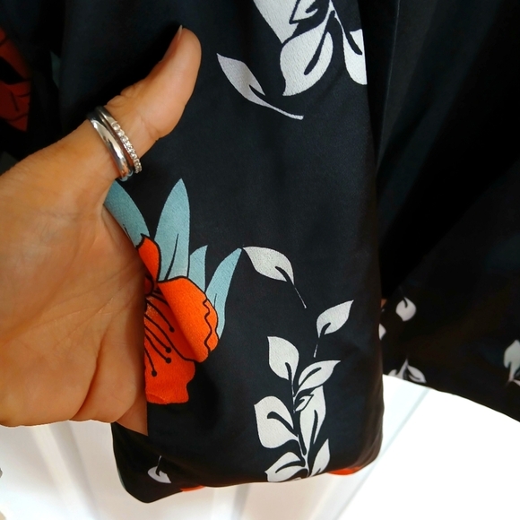 Dark Floral Curations Jacket Blazer Office Business Casual Career Size 2X - Picture 5 of 6